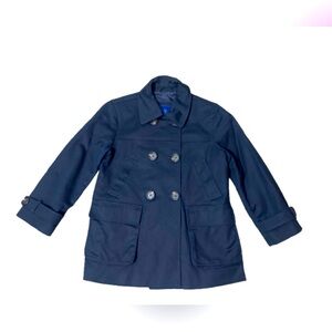 Martin + Osa Navy Blue Waist Trench Coat